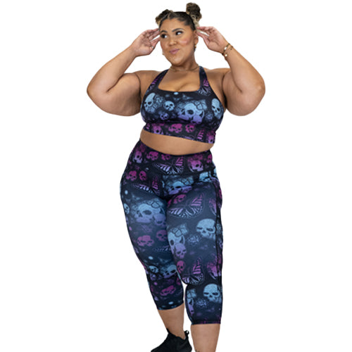 Pretty Deadly Leggings - High Waisted Yoga Pants for Women | Vibrant Printed Workout Leggings | Perfect for Gym, Running & Lounge Wear