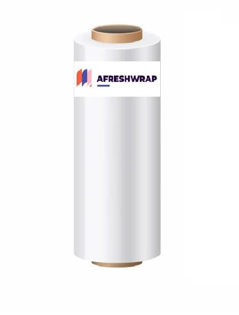 Afreshwrap 9 Inch x 1500 Ft Clear Stretch Film Roll - Heavy Duty Packaging Wrap for Moving, Shipping & Storage - Multipurpose Plastic Wrap for Food, Pallet & Industrial Use (1 Pack)