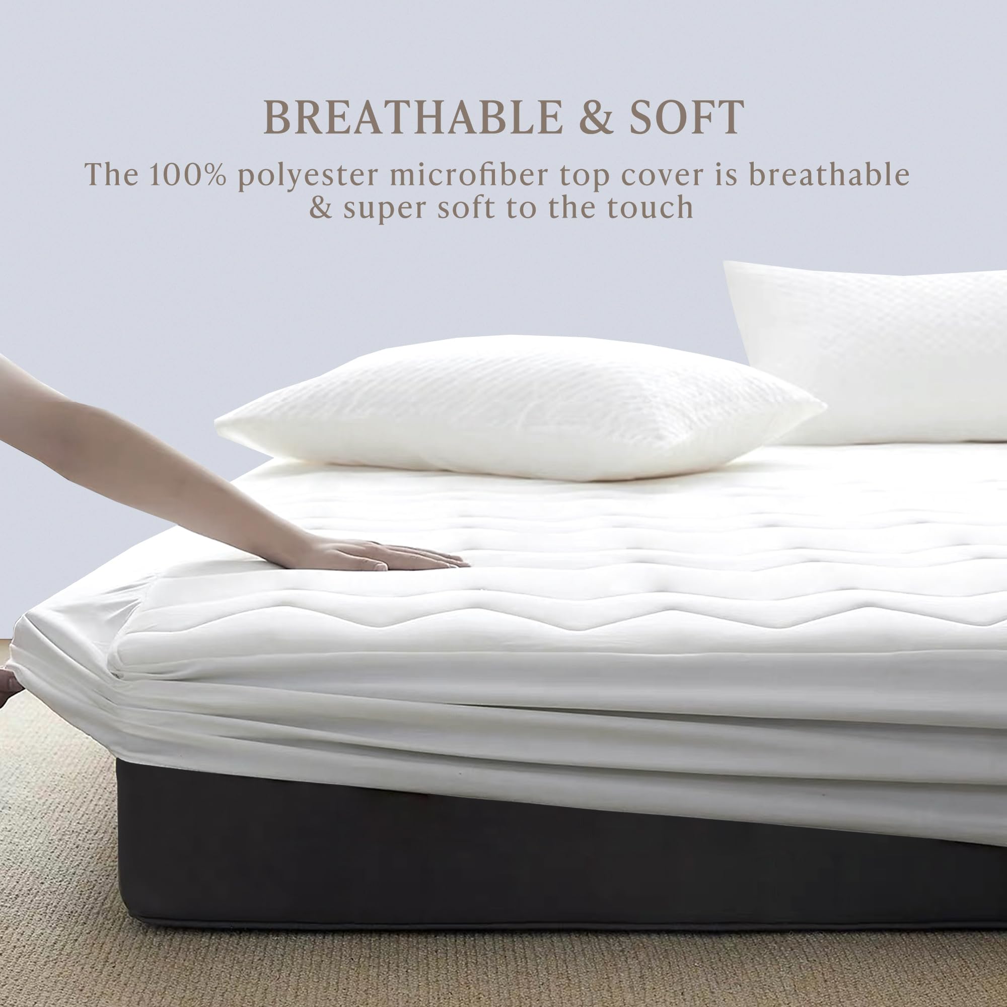 Kathy Ireland Mattress Topper Cal King - Quilted Cooling Mattress Pad Cover with 18