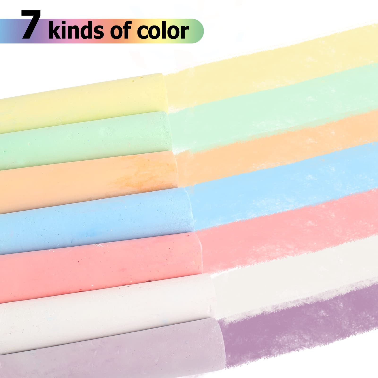 Washable Jumbo Sidewalk Chalk Set - 52 Pieces in 7 Vibrant Colors for Kids & Adults | Non-Toxic Outdoor & Classroom Chalkboard Paint | Perfect for Birthday Parties, School Activities & Driveway Art