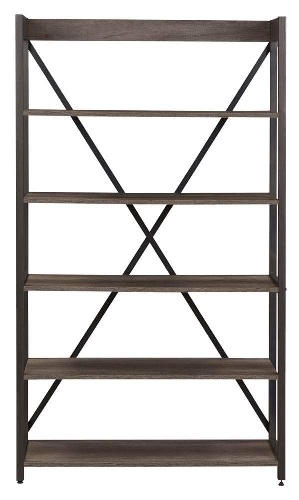 LIBERTY FURNITURE INDUSTRIES Tanners Creek Bookcase - Solid Wood Bookshelf with Adjustable Shelves for Living Room, Office & Library Storage