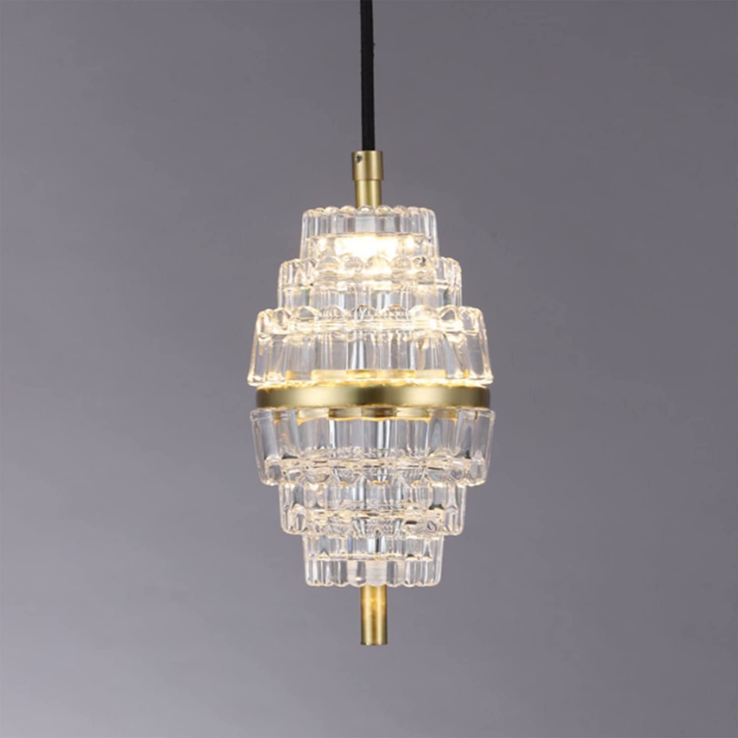 Nordic Style LED Crystal Pendant Light - Single Head Ceiling Hanging Chandelier for Living Room, Bedroom & Restaurant Decor | Dimmable Modern Lighting Fixture with Long Lifespan | Perfect for Home, Cafe and Commercial Spaces