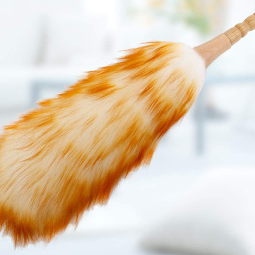 FOMIYES Lambswool Duster - Premium Static Cleaning Tool for Home, Office & Car - Reusable Dusting Gadget for Furniture, Electronics & Hard-to-Reach Areas - Natural Fiber Cleaning Brush for Dusting, Polishing & Static Removal