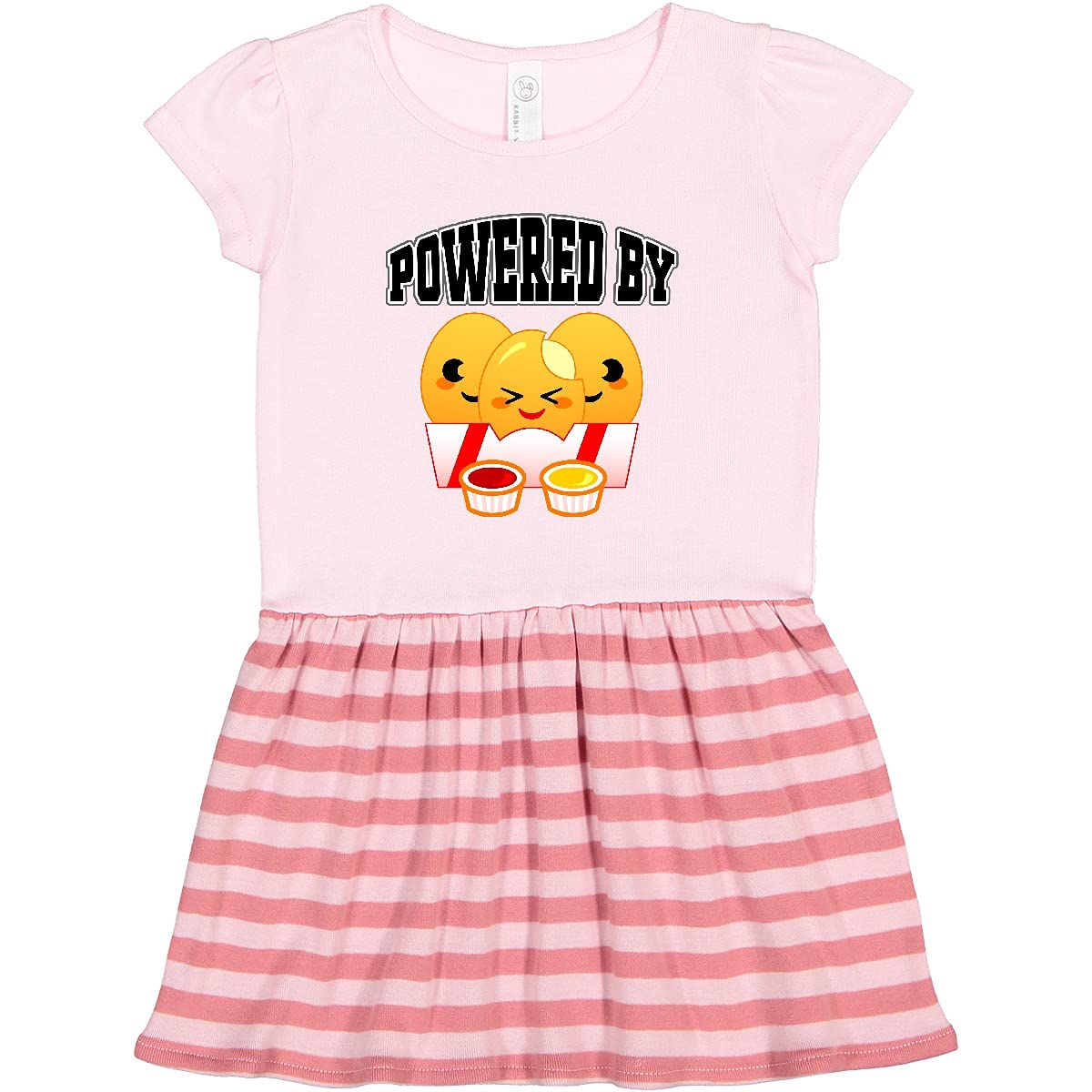 Inktastic Chicken Nuggets Toddler Dress - Cute Graphic Print Kids Outfit for Playdates, Daycare & Family Photos | Soft Cotton Comfort for Toddler Girls & Boys