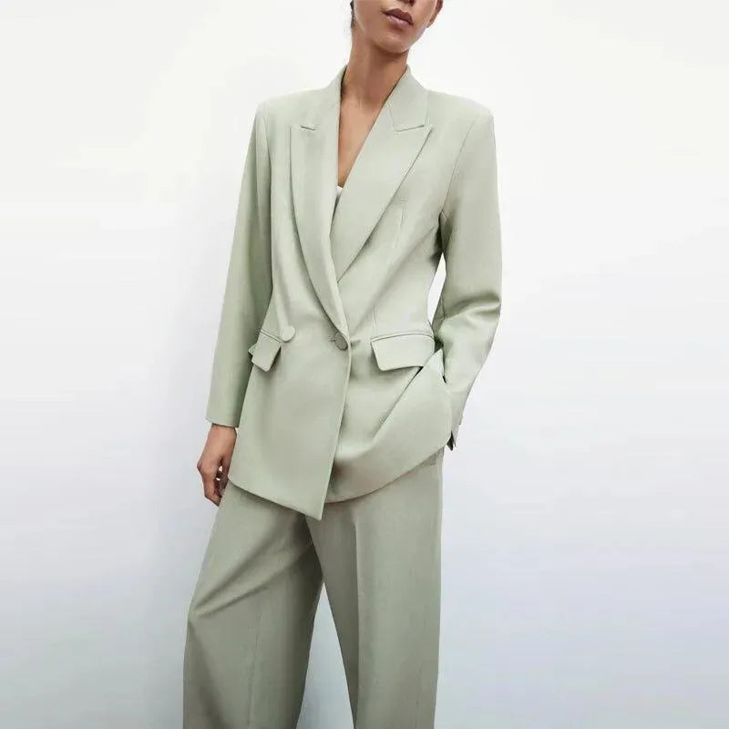 Stay Calm Women's Pantsuit - Professional Office Wear & Business Attire for Women | Perfect for Work, Interviews, and Formal Events