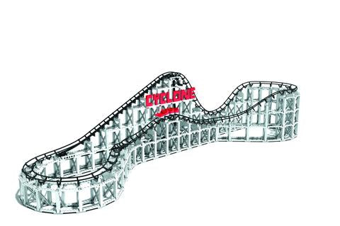 Cyclone Roller Coaster - Thrilling Amusement Park Ride for Theme Parks & Carnivals - Perfect for Outdoor Entertainment & Family Fun