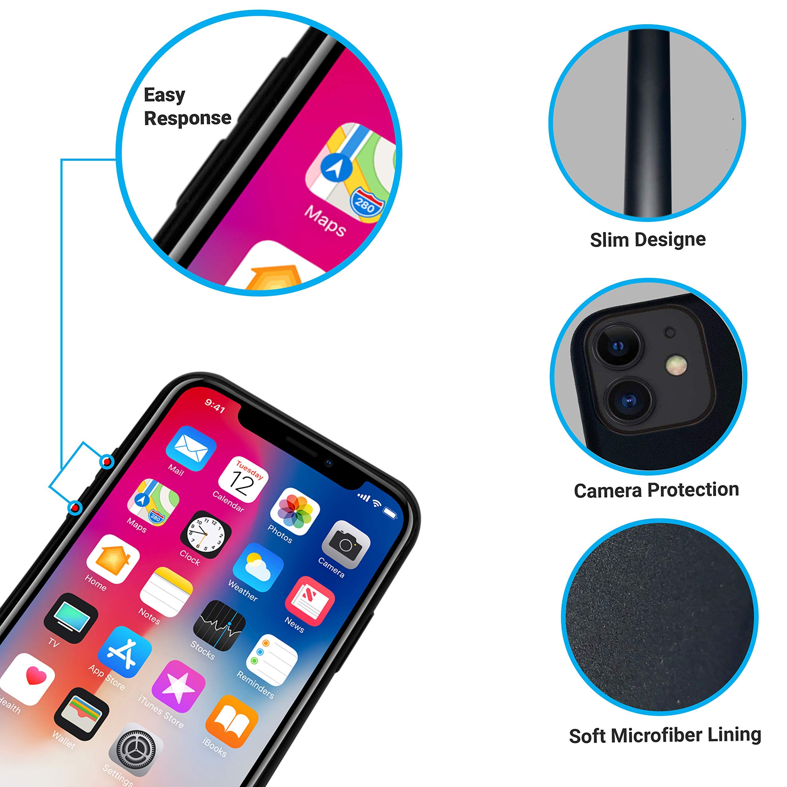 Ultra-Thin Lightweight Silicone Phone Case for iPhone 11 - Shockproof & Anti-Slip Protection (Jet Black) - Perfect for Everyday Use, Travel & Outdoor Activities
