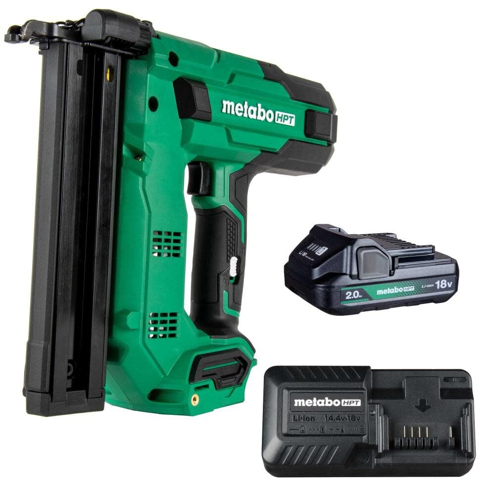 Metabo HPT N1804DBM 18G Narrow Crown Cordless Stapler Kit - Lightweight & Powerful for Upholstery, Carpentry & DIY Projects