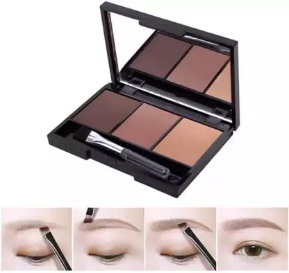 Professional 3-in-1 Eyebrow Palette - Waterproof Eyebrow Powder, Pencil & Brush Set for Perfect Brows - Ideal for Daily Makeup, Salon Use & Travel Essentials