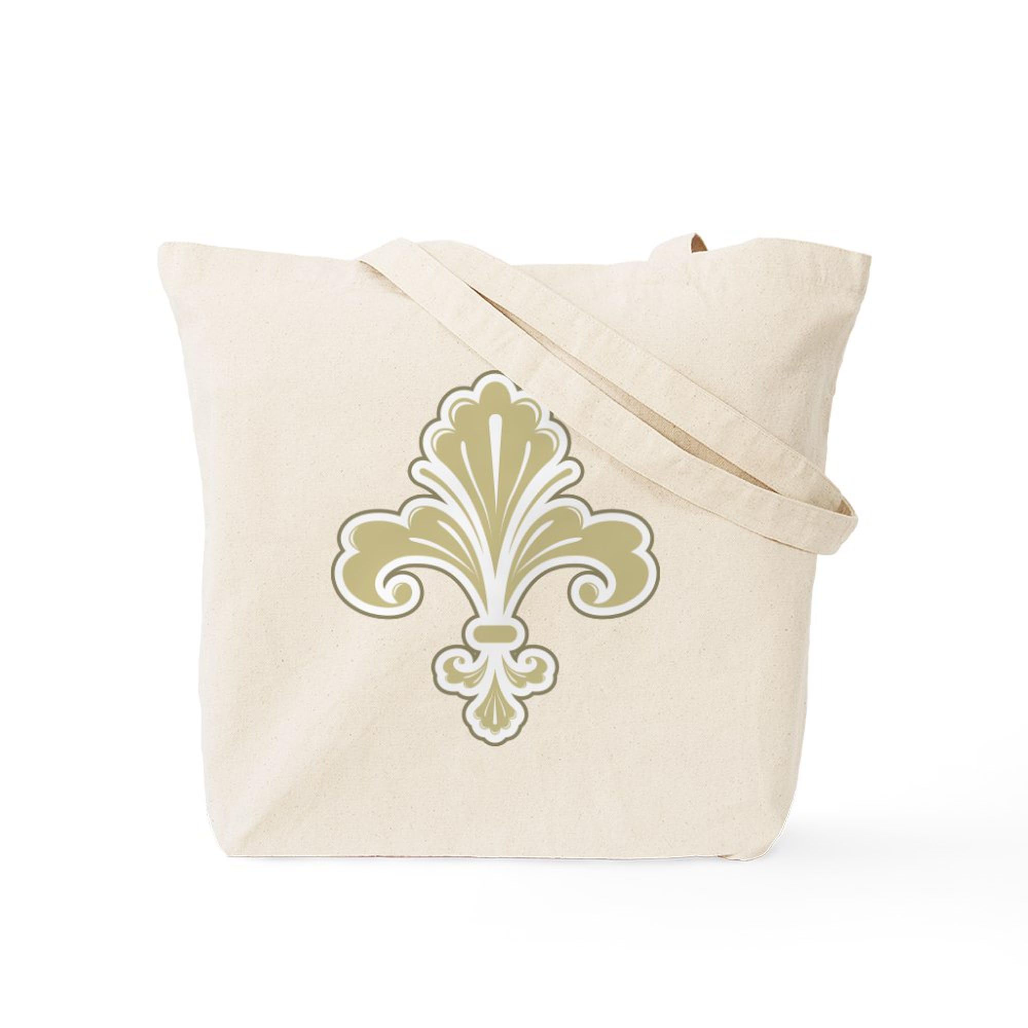 Fleur De Lis Tote Bag - Natural Canvas Reusable Shopping Bag for Groceries, Beach & Everyday Use | Eco-Friendly Cotton Tote with Stylish Design