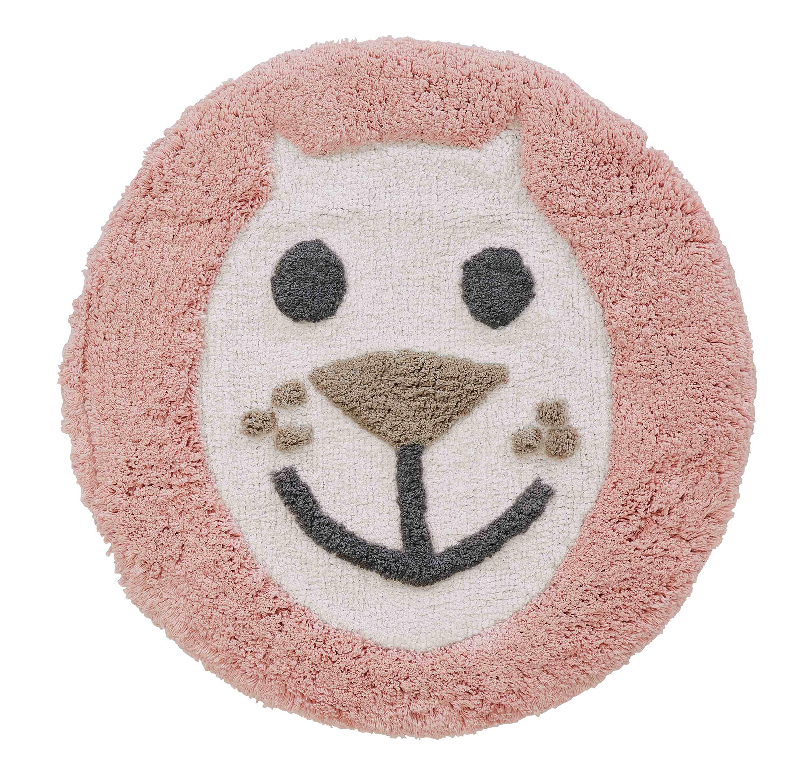 Premium Chesapeake Leonie Rose Cloud Bath Mat - 24 Inch Round, Soft & Absorbent, Non-Slip Bathroom Rug for Shower, Tub, and Vanity Areas