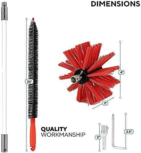 **Imney Cleaning Brush Kit - Fireplace Flue Sweep Tools with Rotary Flexible Drill Attachment - Dryer Duct Cleaning Kit (410mm/15 Rods & 610mm/9 Rods) - Perfect for Chimney, Vent, and HVAC Maintenance**