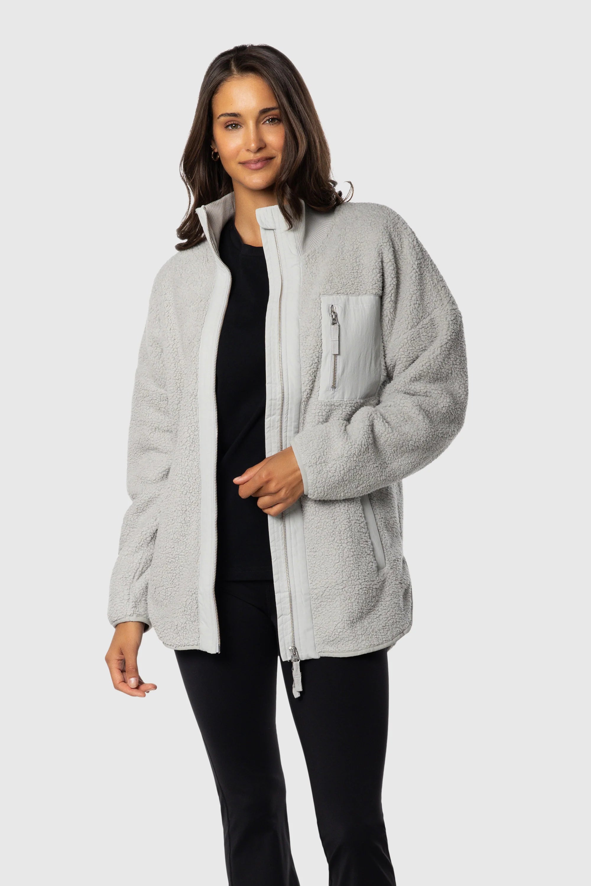 Soft Teddy Fleece Zip Jacket for Women - Cozy Winter Outerwear for Casual Wear, Outdoor Activities & Travel