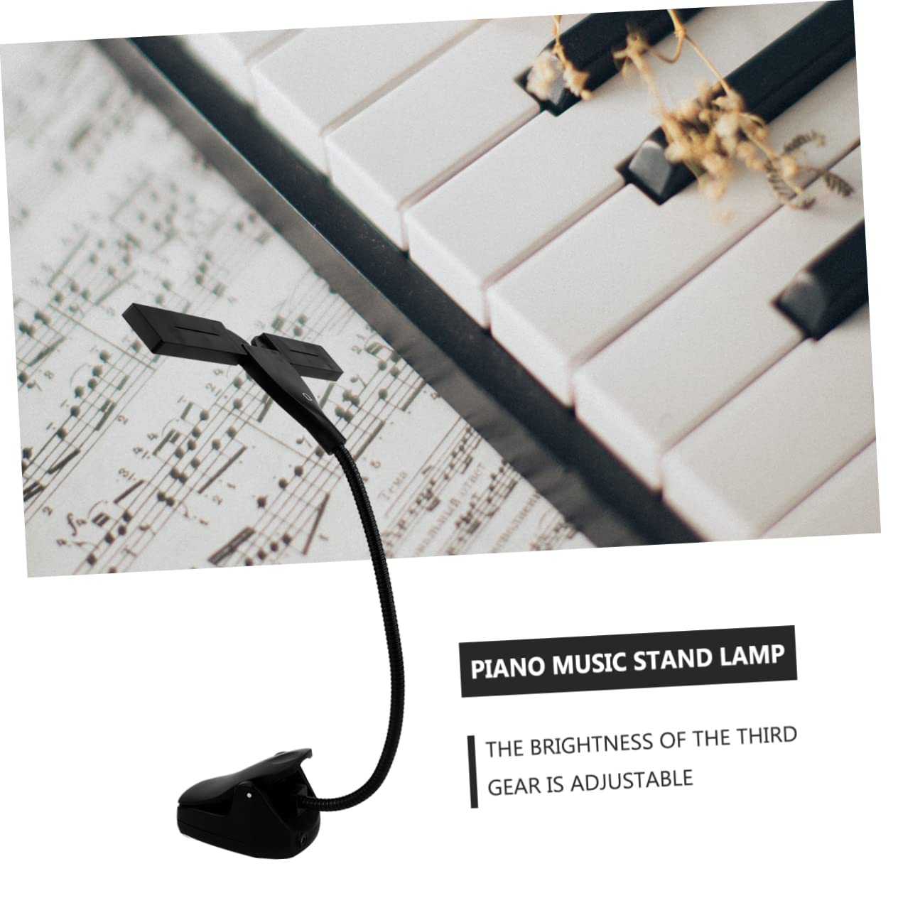 Alasum Adjustable LED Desk Lamp with Flexible Gooseneck & Clip - Rechargeable Battery Operated, Dimmable Task Light for Workbench, Piano, Music Stand, Reading & Office Use