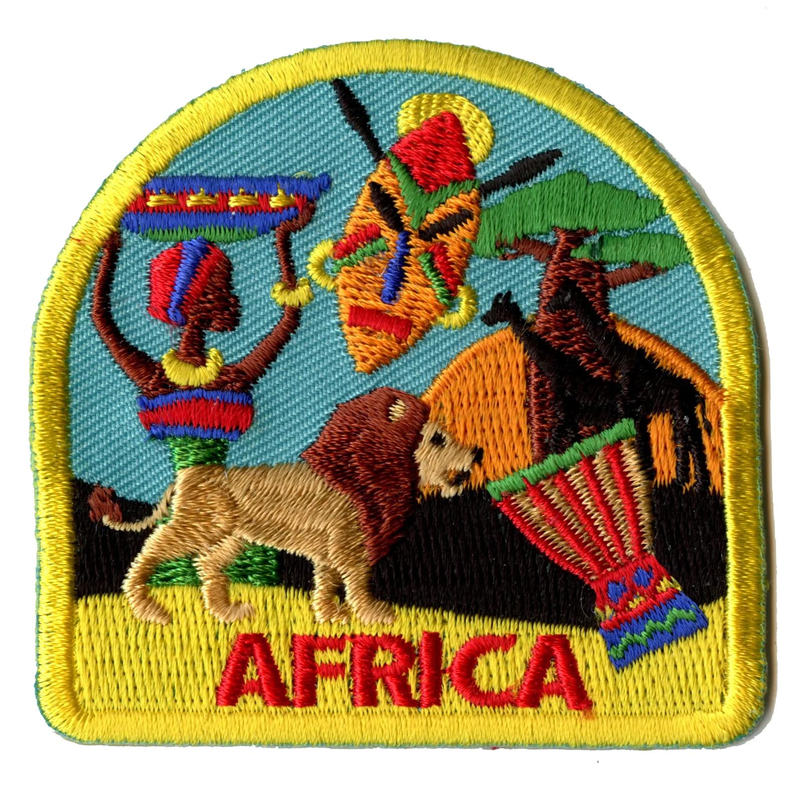 Africa Travel Patch - Embroidered Iron On Patch for Country, Desert & Culture - Perfect for Backpacks, Jackets & DIY Crafts