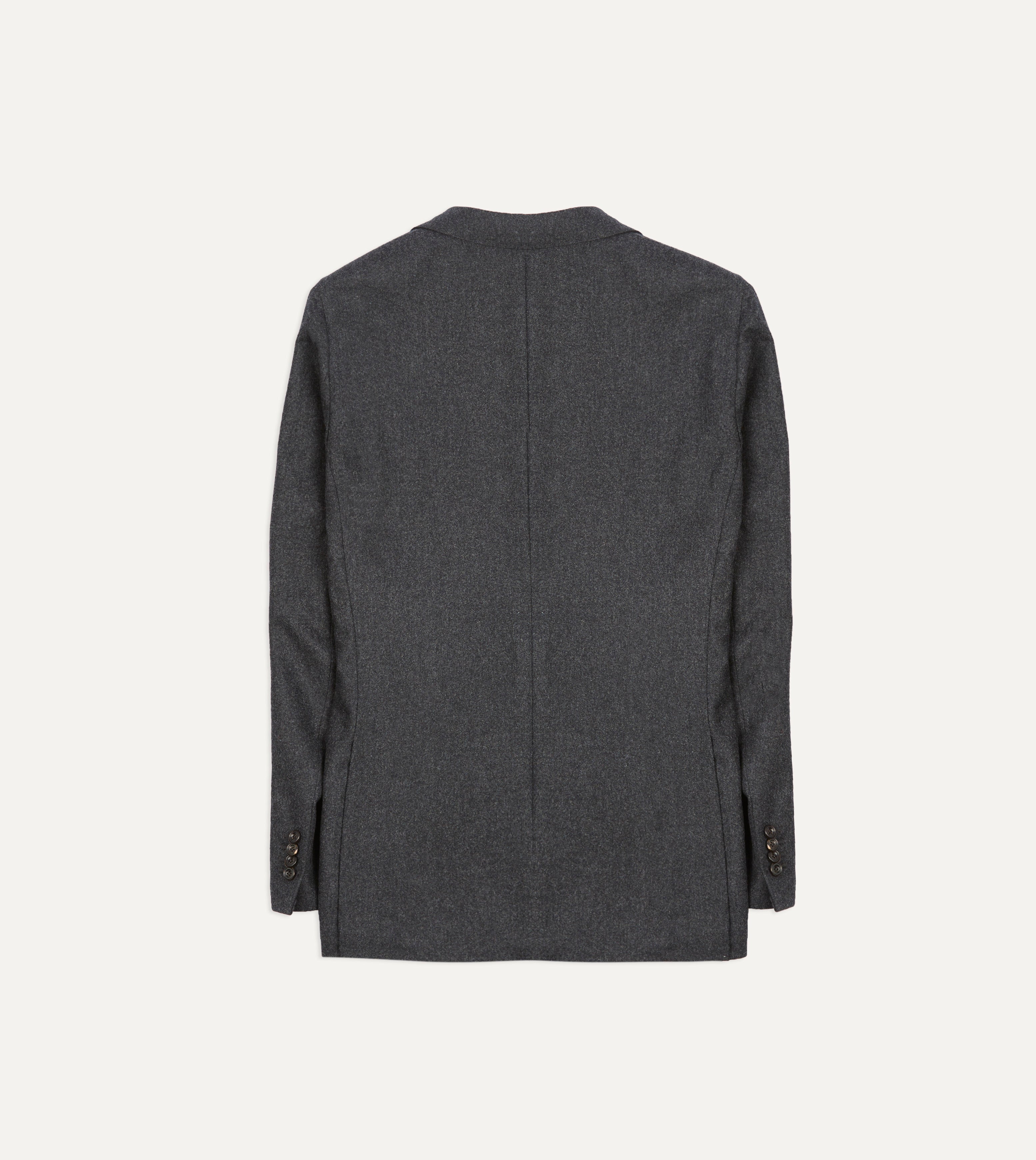 Premium Grey Wool Flannel Double Breasted Tailored Jacket for Men - Classic Business & Formal Wear - Perfect for Office, Weddings & Special Occasions