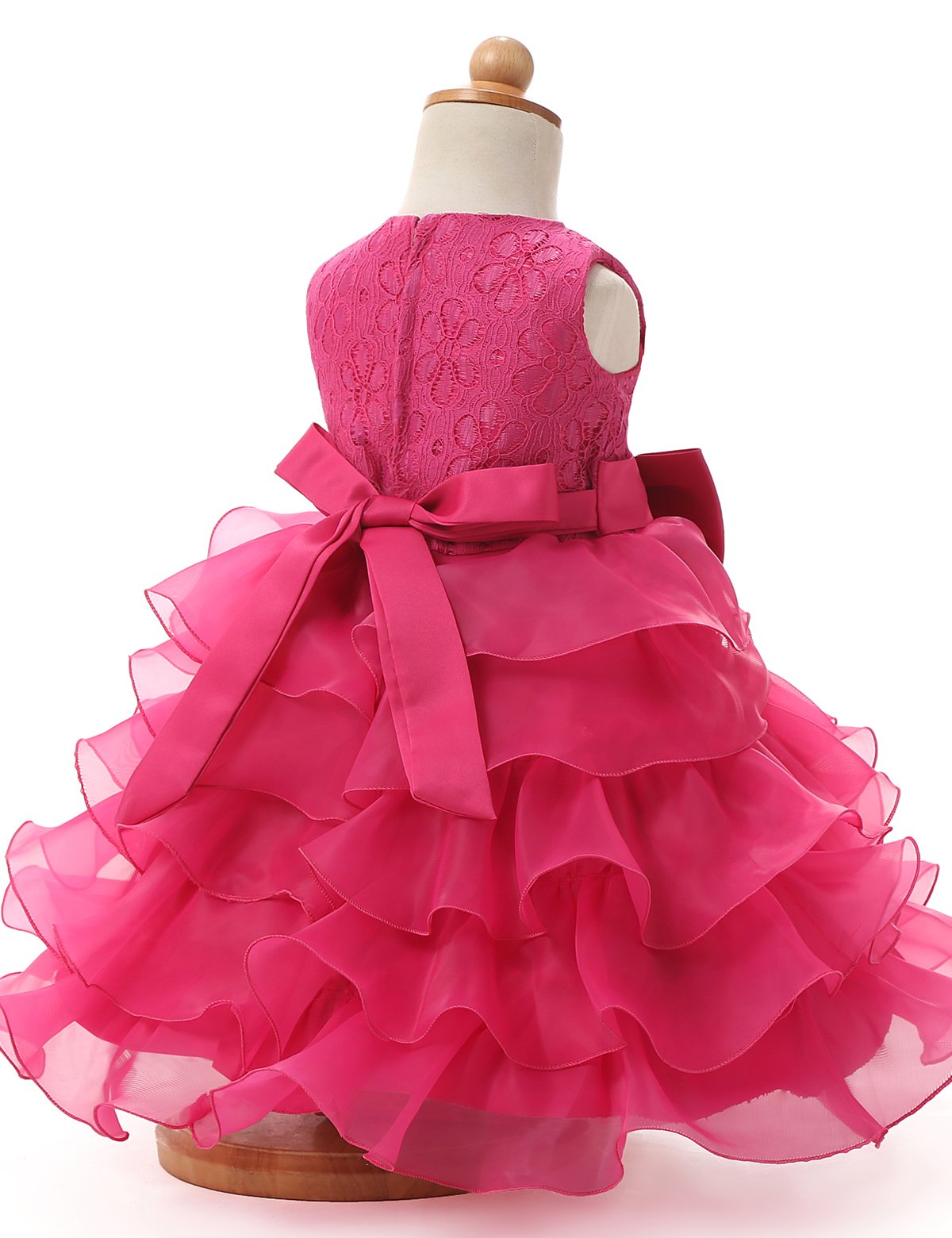 NNJXD Girls' Ruffled Lace Party Dress for Kids - Elegant Flower Girl & Wedding Attire | Perfect for Birthday Parties, Pageants & Special Occasions