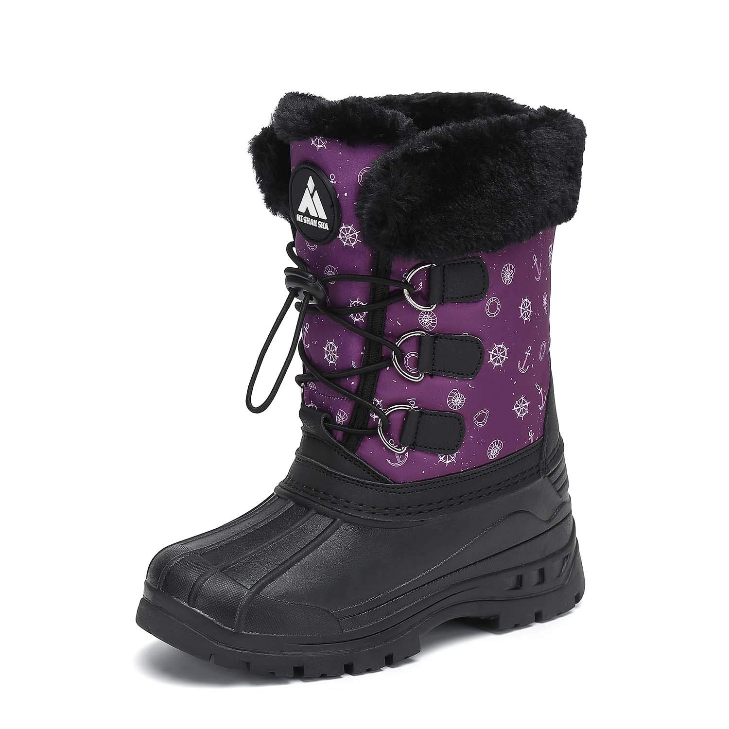Kids' Winter Snow Boots for Boys & Girls - Waterproof, Anti-Slip, High-Cut Design for Toddler to Big Kid - Warm & Durable for Outdoor Skiing, Snow Play & Cold Weather Activities