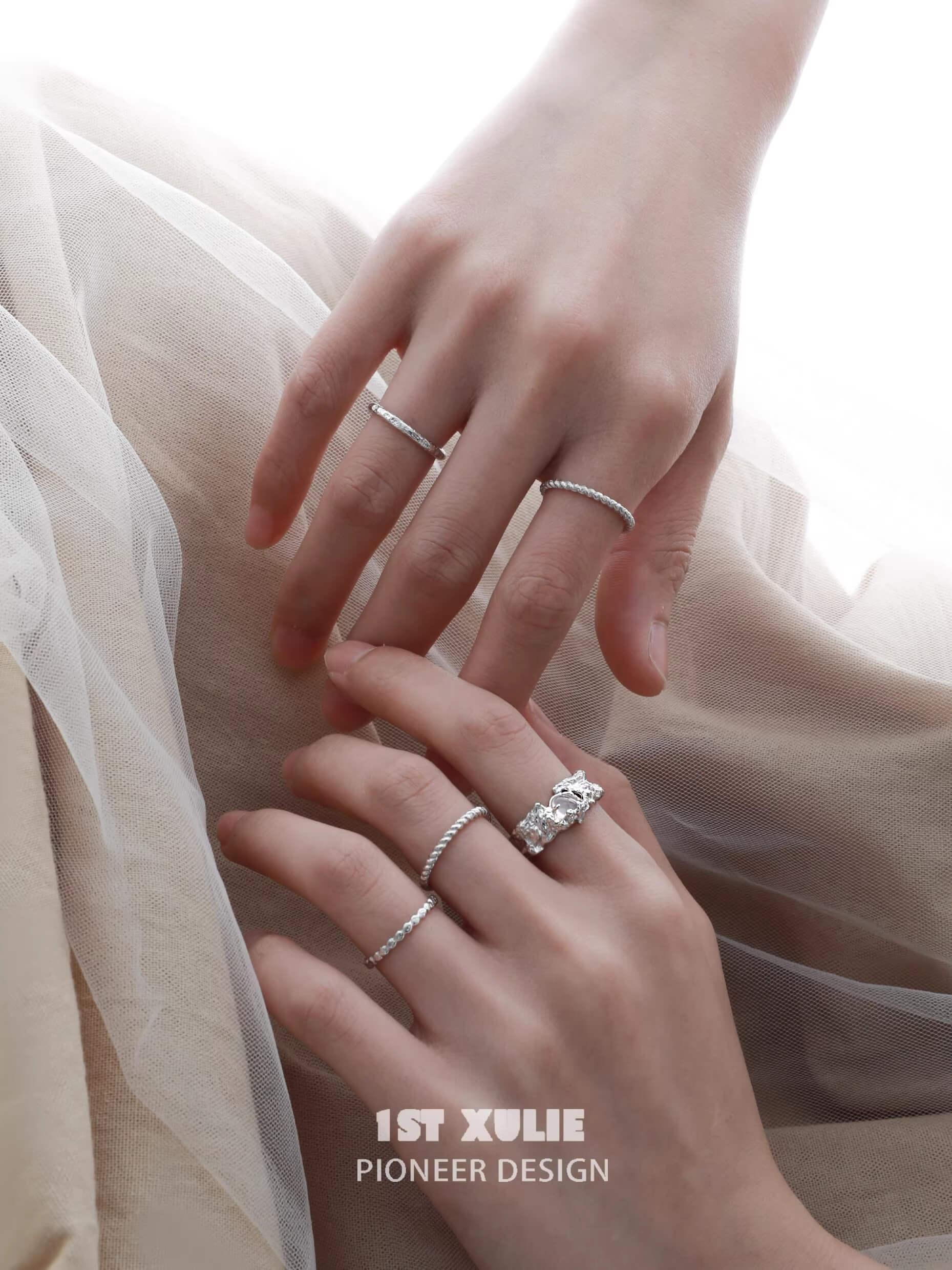 Daybreak S925 Sterling Silver 24K Gold Plated White Agate Open End Ring for Women - Elegant Stackable Minimalist Jewelry for Everyday Wear, Gift Giving & Special Occasions
