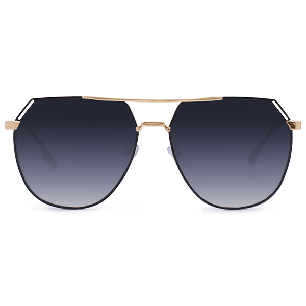 Farrah Midnight Square Aviator Sunglasses for Women - Polarized UV Protection - Classic Retro Style for Driving, Beach & Outdoor Activities