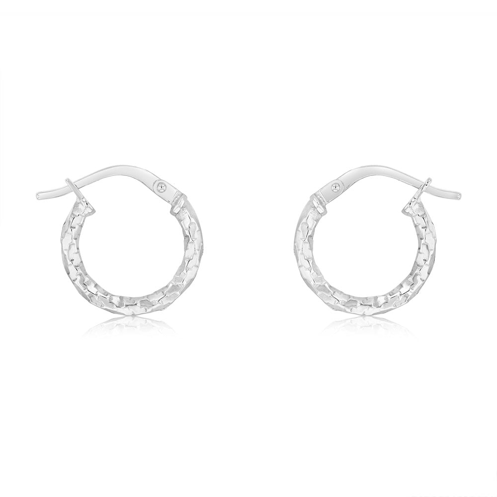 9ct White Gold Silver Filled 10mm Twisted Hoop Earrings for Women - Elegant and Stylish Jewelry for Parties, Weddings, and Everyday Wear