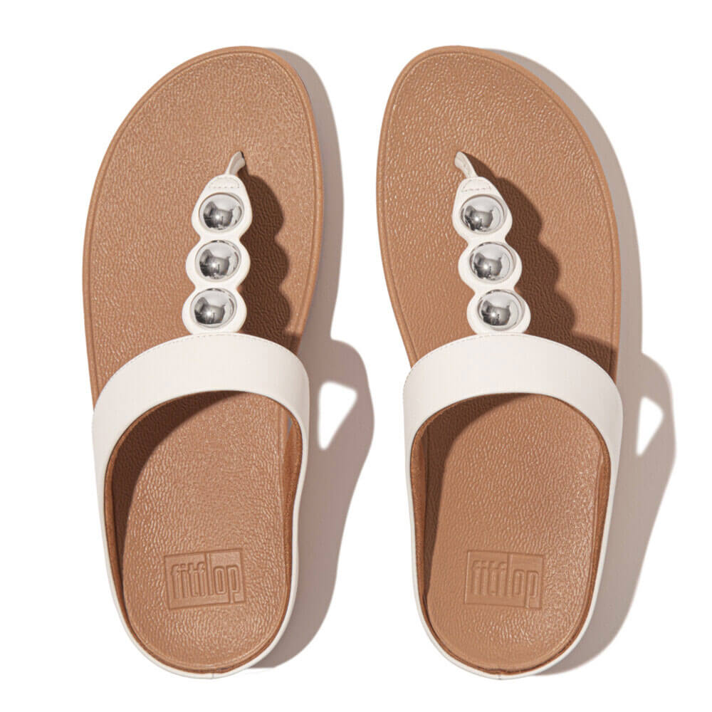 FitFlop Fino Mirror Dome Leather Sandals for Women - Comfortable Slide Sandals with Arch Support | Perfect for Walking, Travel & Summer Outfits
