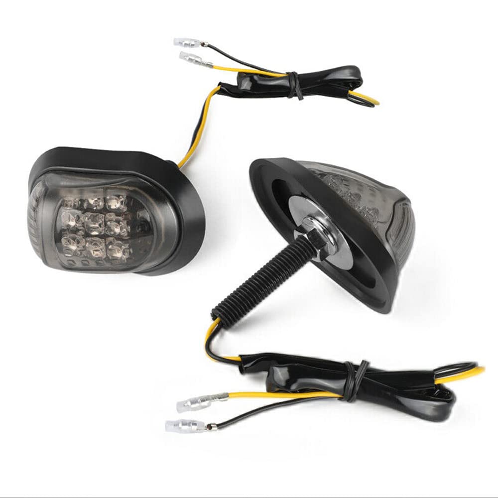 Riloer Universal LED Motorcycle Turn Signal Lights - Amber Flush Mount Blinkers for Harley, Honda, Kawasaki - Waterproof Indicators for Cruiser, Chopper, Street Bike Accessories - Perfect for Night Riding & Safety Enhancement