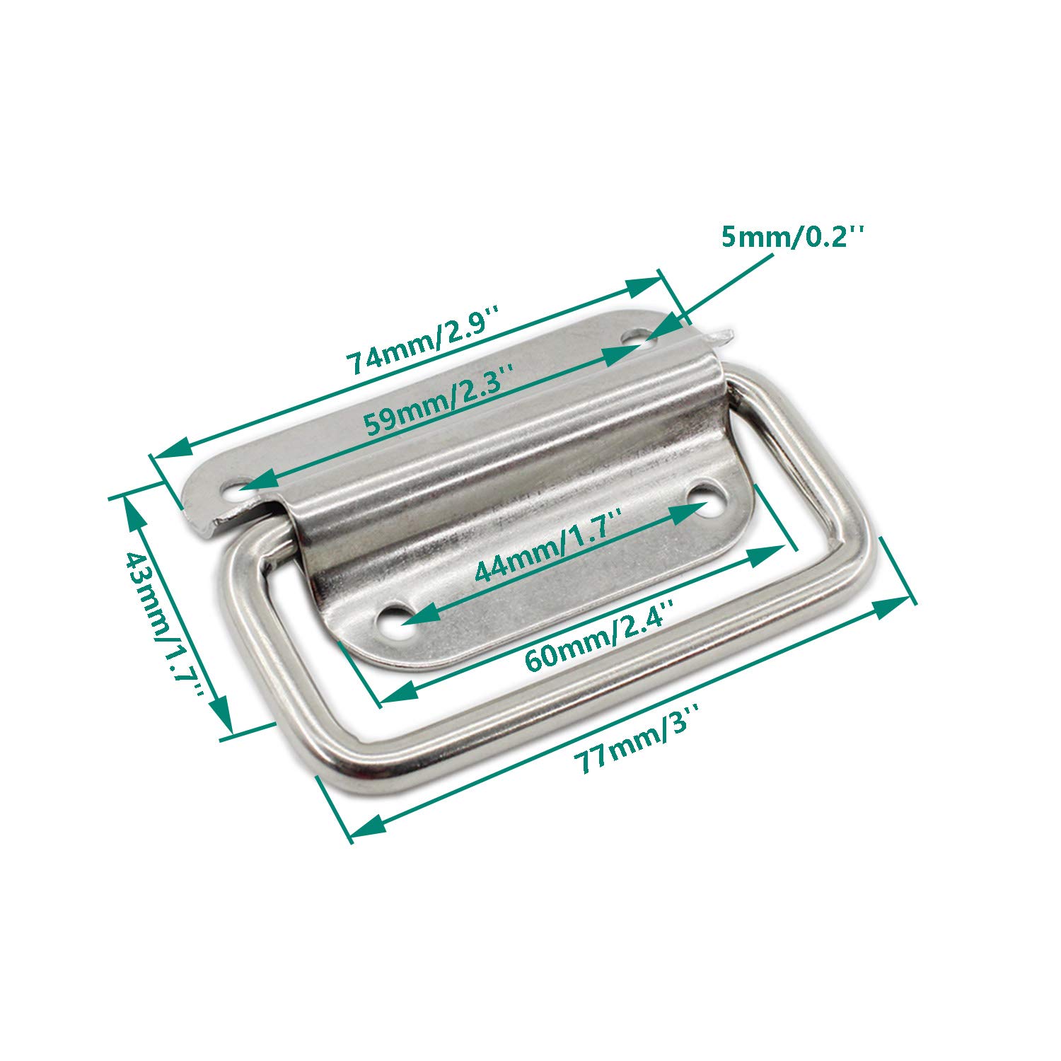 4 Pack Stainless Steel Cabinet Pull Handles - Foldable Boat Hatch Latch & Wardrobe Handle Accessories - Durable Toolbox & Door Chest Lifting Ring Pull - Perfect for Kitchen Cabinets, Wardrobes, Toolboxes & Marine Applications