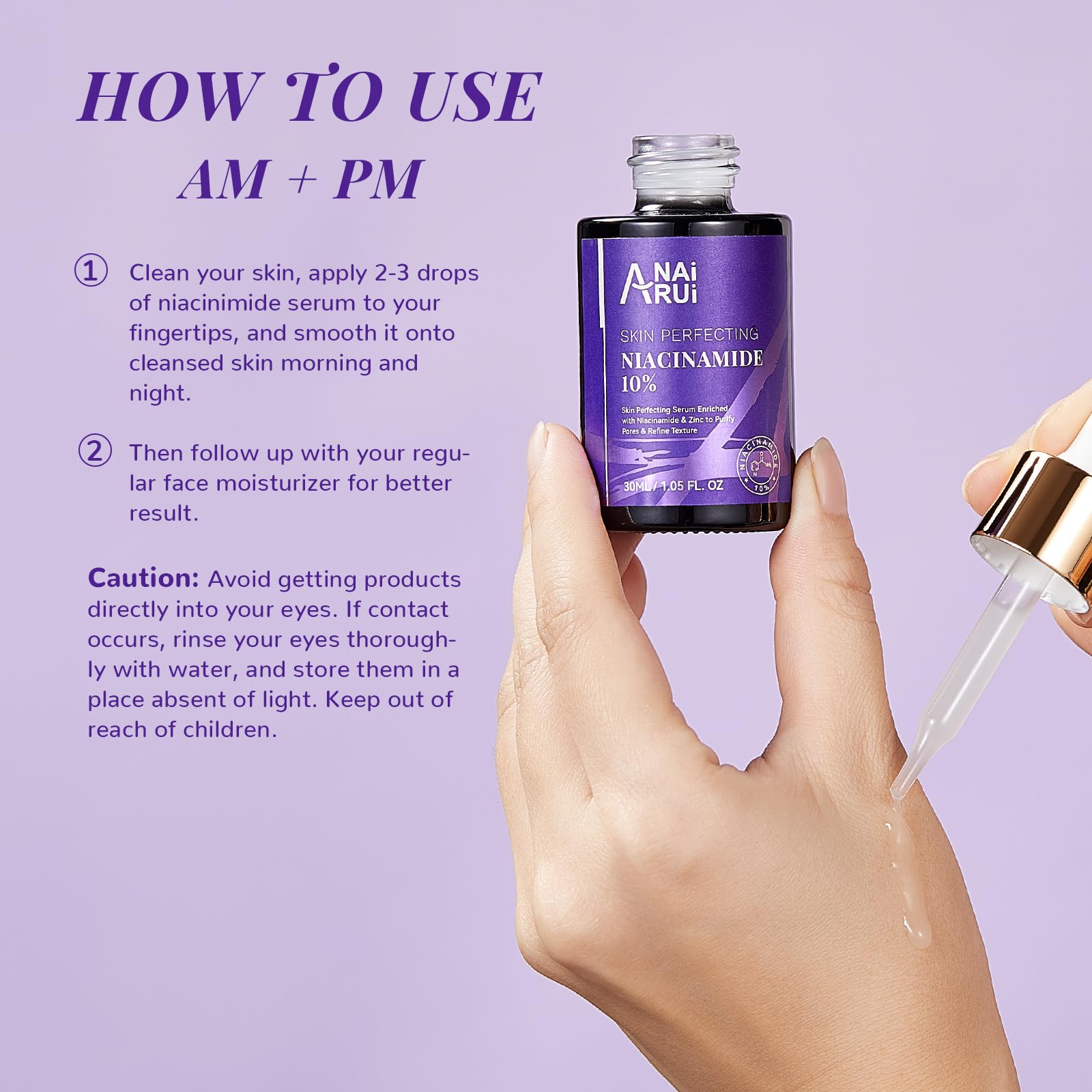 ANAiRUi 10% Niacinamide Face Serum with Vitamin B3, Arbutin & Zinc - Dark Spot Corrector, Blemish & Pore Minimizer, Anti-Aging & Wrinkle Treatment - 30ml - Brighten Skin Tone for Day & Night Use