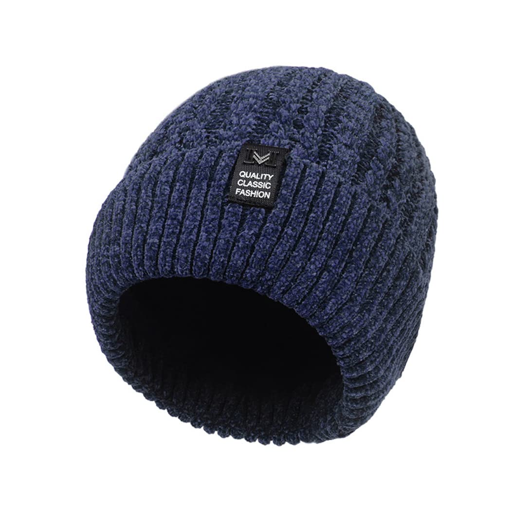Unisex Thermal Winter Beanie - Thick Fluffy Plush Lined Skull Cap for Men & Women | Cold Weather Knit Hat for Daily Wear, Cycling & Outdoor Activities