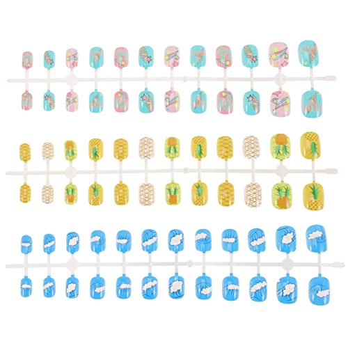 FOMIYES 3pcs Cartoon Fruit False Nails - Detachable Fake Nail Tips with Nail Decor Appliques & Embellishments for Women | Perfect for Parties, Weddings, and Everyday Fashion