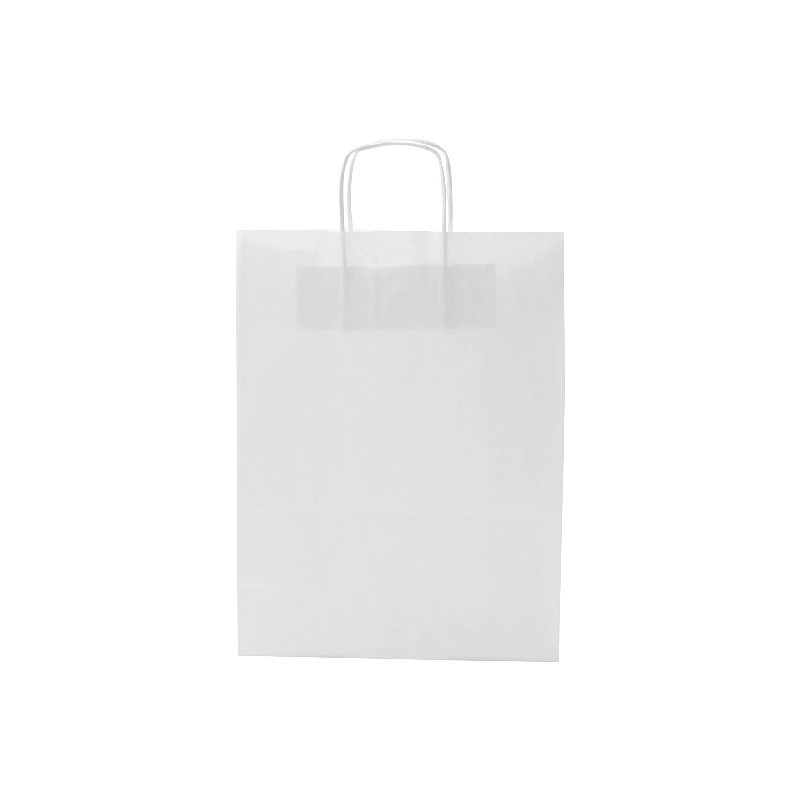 JET PAPER BAGS 10x5x13 Inch - 100pcs White Virgin Kraft Paper Gift Bags with Twisted Handles | Bulk Eco-Friendly Recyclable Bags for DIY Crafts, Retail Packaging, Wedding Favors, Party Supplies & Grocery Shopping | Perfect for Business, Takeout & Merchandise Displays