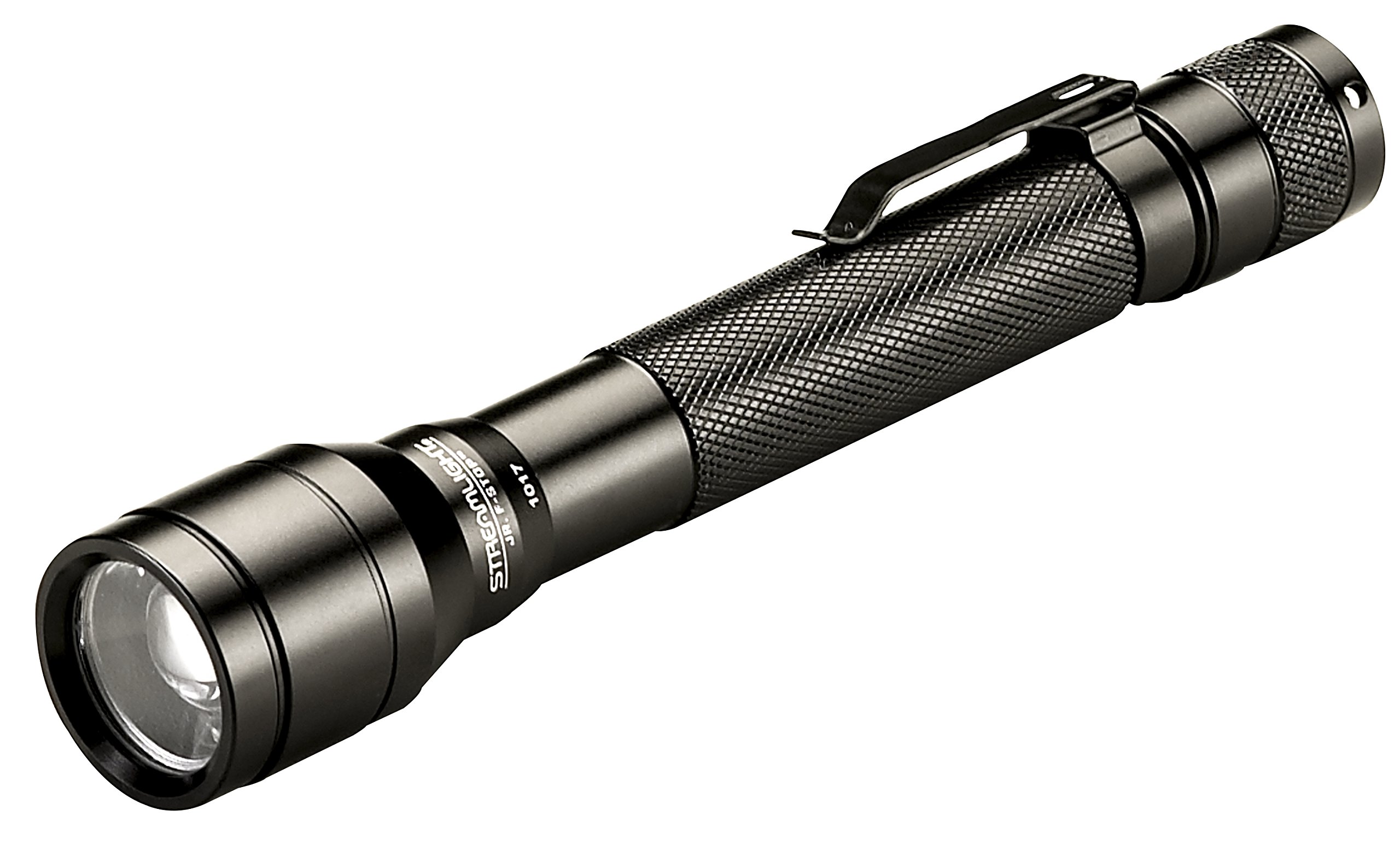 Streamlight 71701 Jr. F-Stop 250-Lumen LED Flashlight - Adjustable Flood/Spot Beam with Alkaline Batteries - Black Tactical Light for Camping, Hiking & Emergency Use