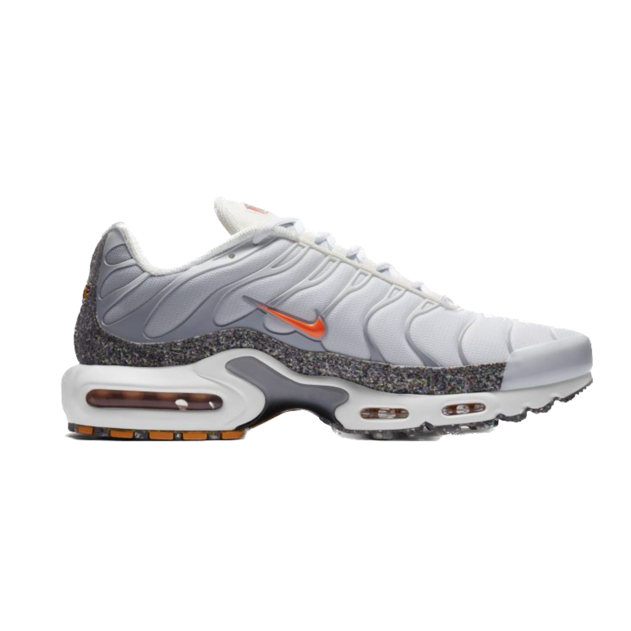 Nike Air Max Plus Men's Running Shoes - White & Total Orange | Comfortable Cushioned Sneakers for Jogging, Gym & Casual Wear