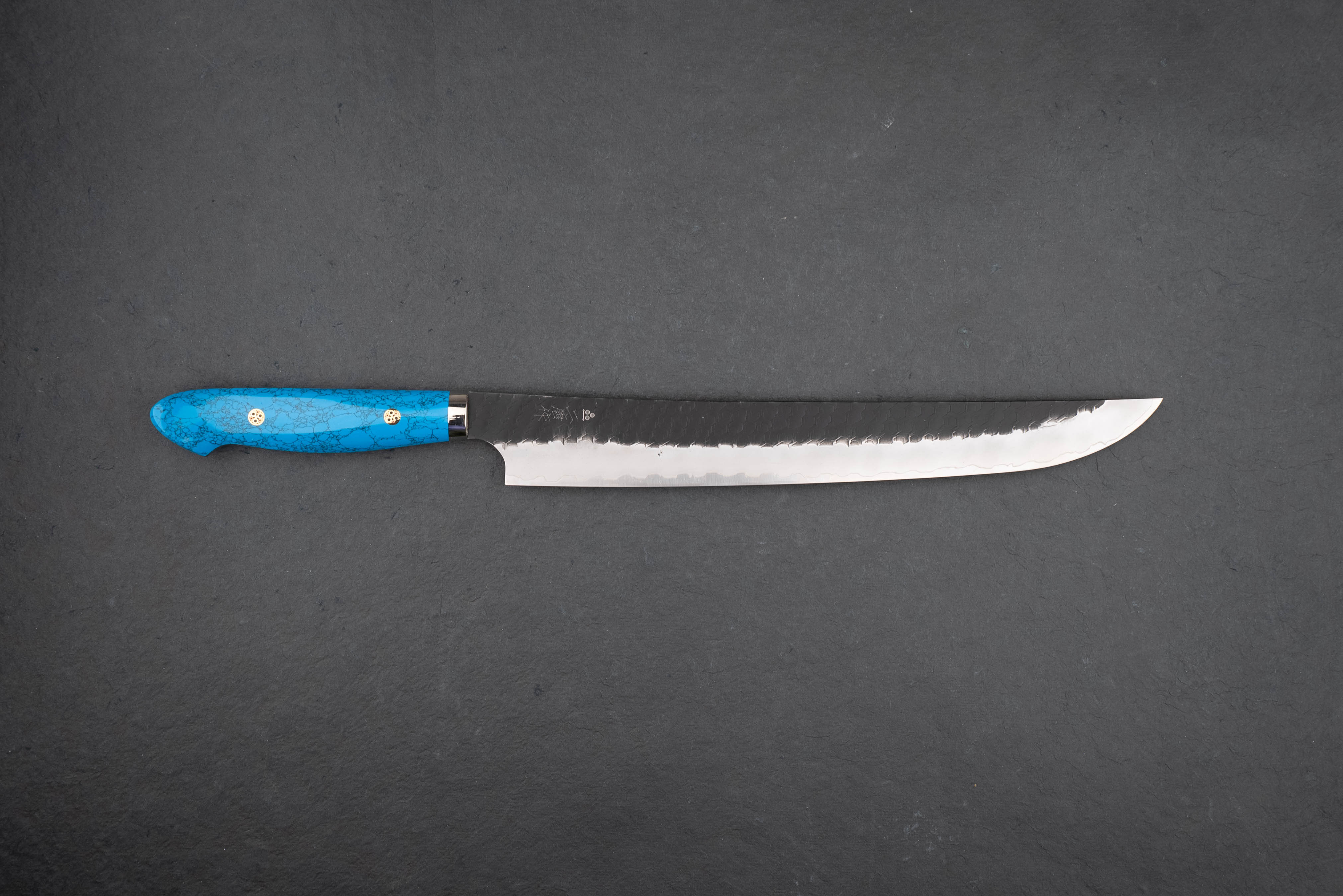 Nigara SG2 Kurouchi Tsuchime Western Sakimaru Sujihiki 300mm Japanese Chef Knife - High Carbon Stainless Steel Slicing Knife for Sushi, Meat & Vegetables - Professional Kitchen & Home Cooking Essential