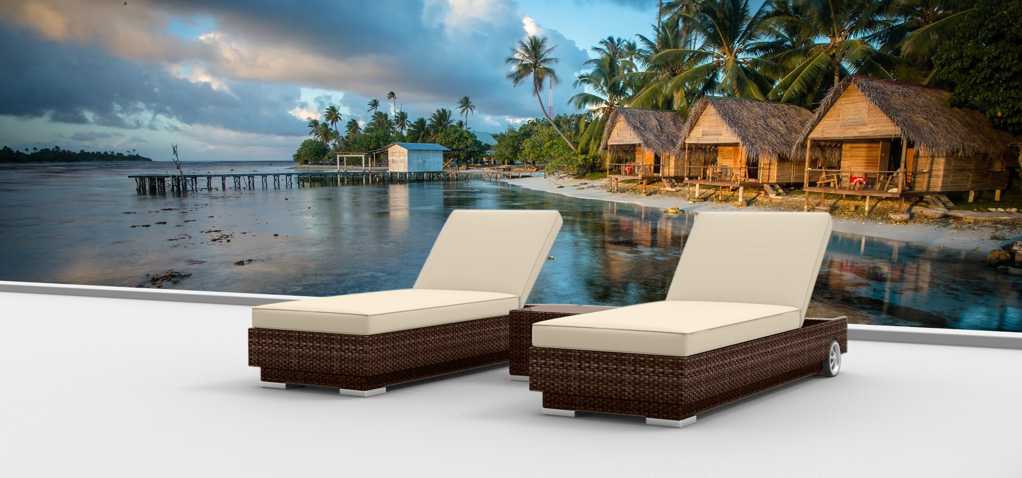 Modern Brown Wicker Rattan Patio Furniture Set - 3-Piece Outdoor Sectional Sofa for Backyard, Garden & Poolside Relaxation | Durable All-Weather Resin Wicker | Urban Furnishing.net