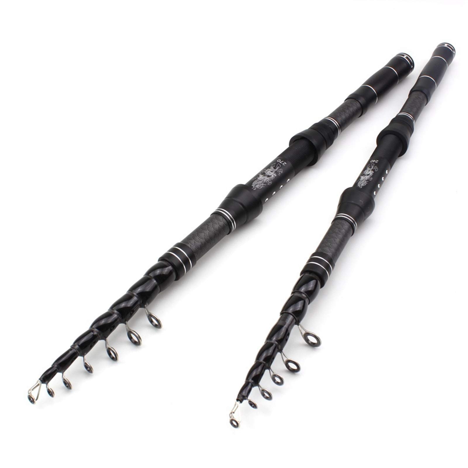 ZYHYD Telescopic Fishing Rod 1.8m-3.0m Carbon Fiber Ultra-Short Travel Rod for Carp Trout Bait Fishing | Portable Spinning Rod for Long Casting | Perfect for Backpacking Camping and Shore Fishing