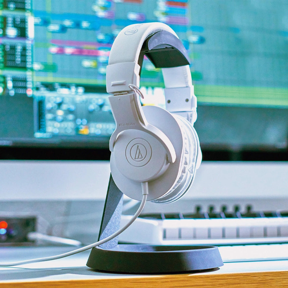 Audio Technica ATH-M20x Professional Studio Monitor Headphones - Closed Back, White - Perfect for Music Production, Podcasting & Gaming