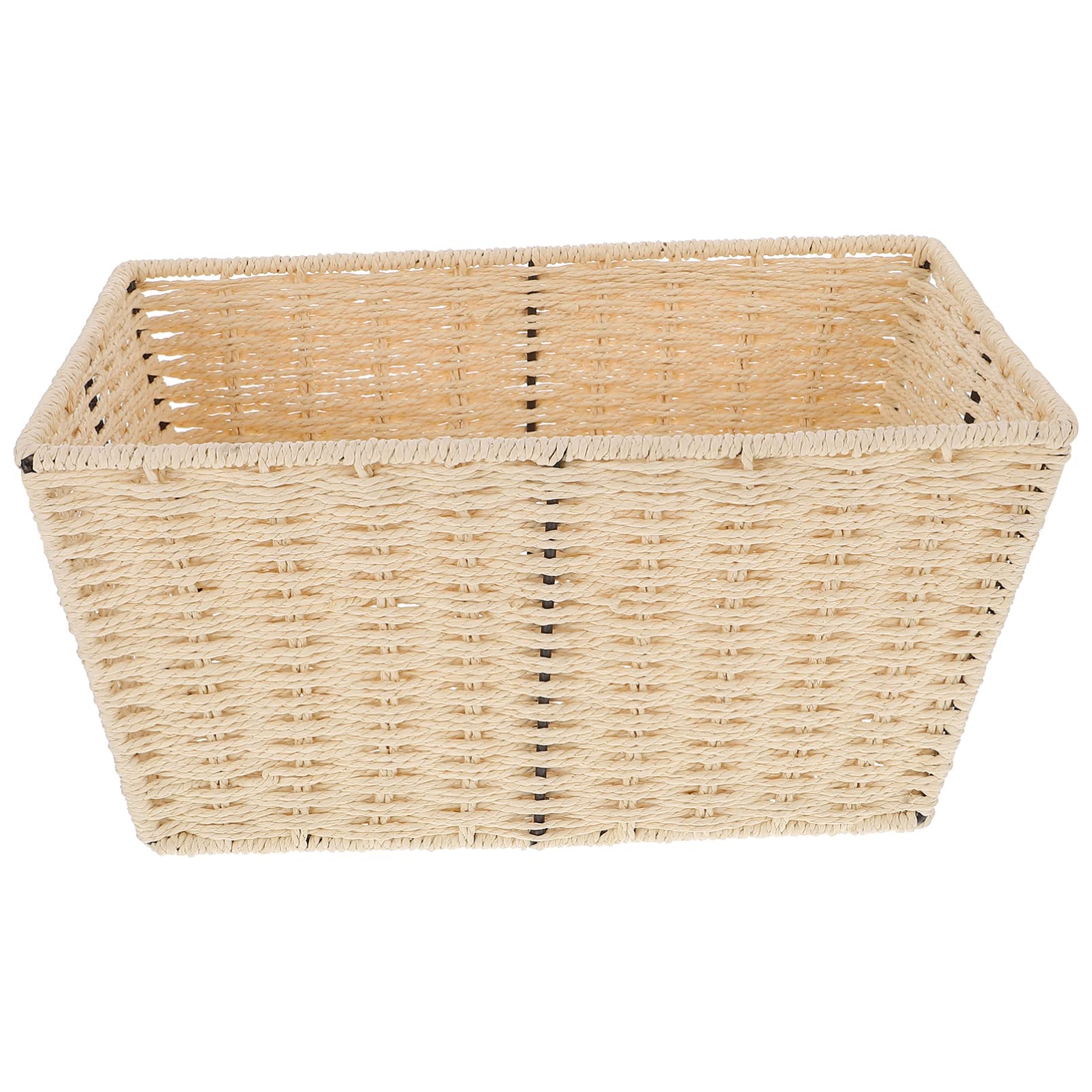 VOSAREA Woven Storage Basket - Handled Wicker Organizer for Cosmetics, Laundry, Toiletries & Kids Supplies | Natural Paper Rope Decorative Basket for Bathroom, Nursery & Home Organization