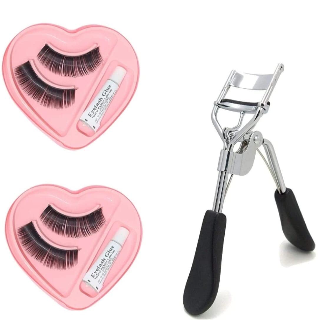 Premium Eyelash Curler & False Eyelashes Set - 3 Pack for Natural Volume & Lift | Perfect for Daily Makeup, Special Occasions & Professional Salon Use