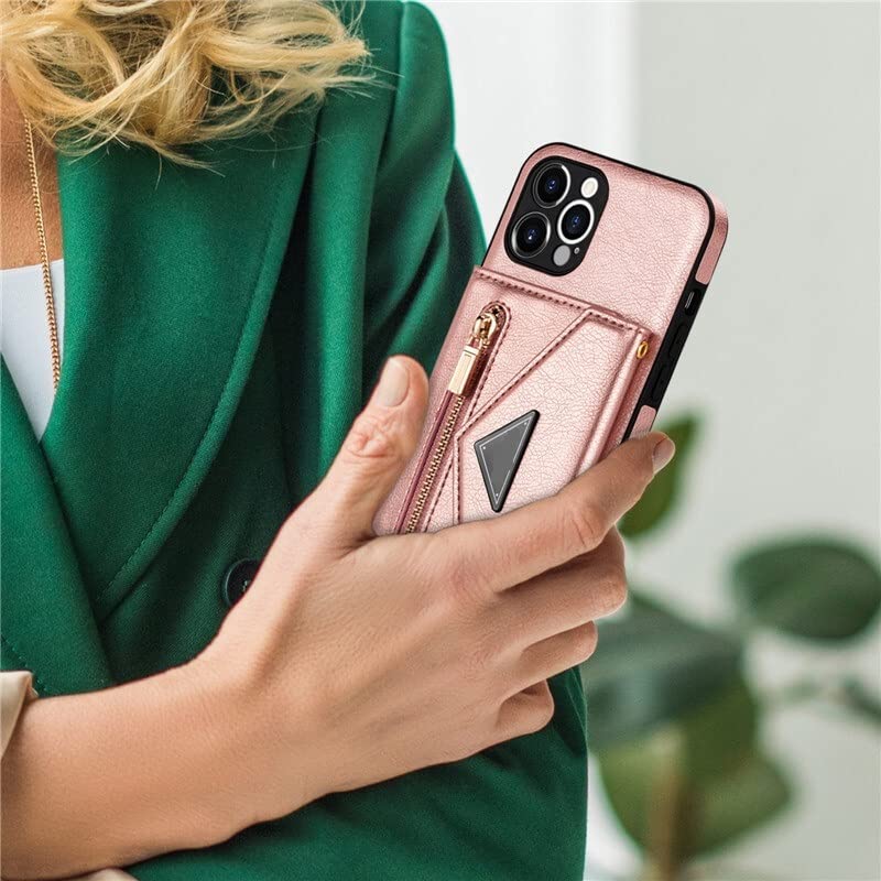 Leather Zipper Wallet Phone Case for iPhone 13 12 11 Pro Max X XS XR 8 7 6 6S Plus SE 2020 - RFID Blocking Card Holder & Purse Cover (Purple, iPhone 13 Pro Max) | Perfect for Travel, Shopping & Everyday Use