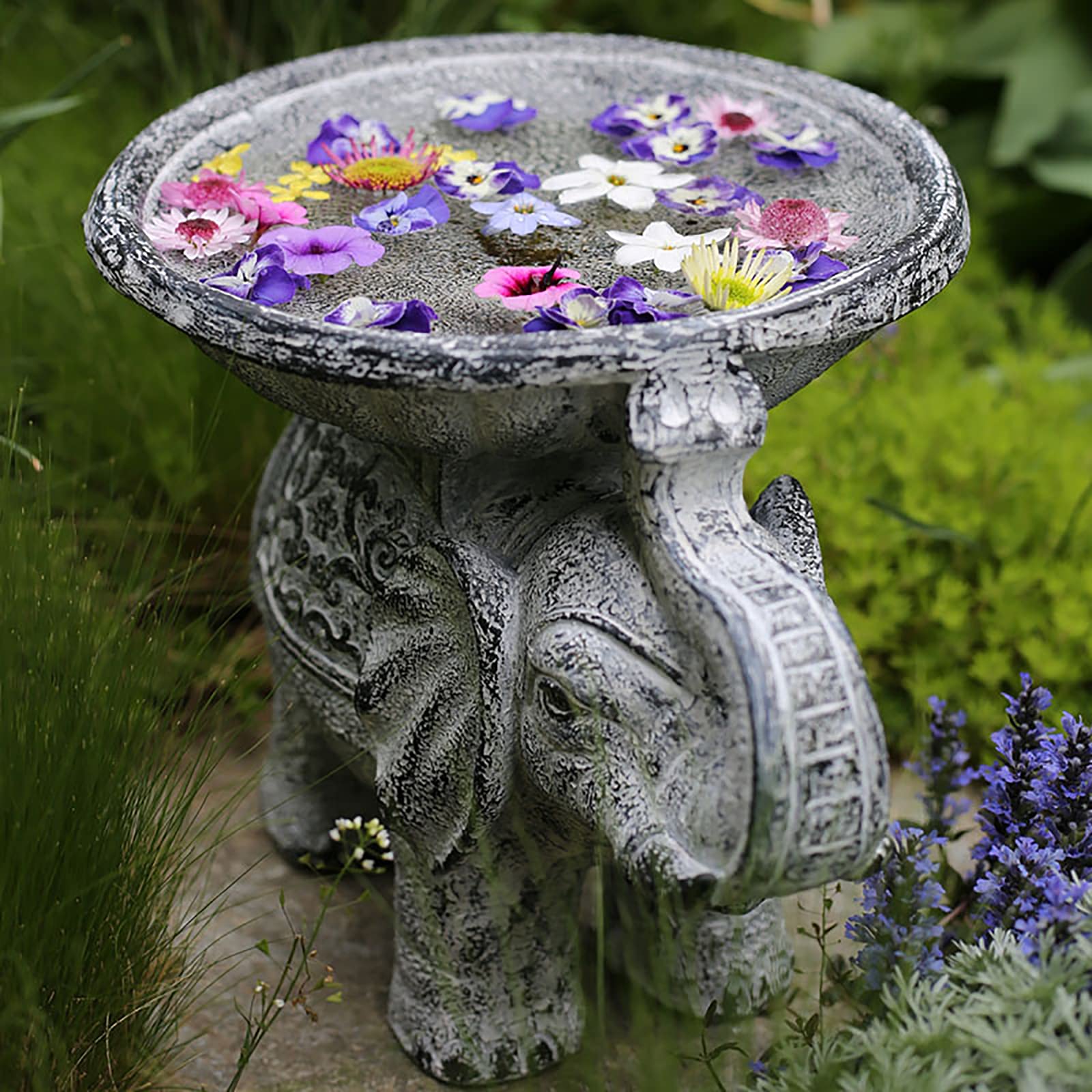 Handmade Elephant Pot Garden Statue - Cast Iron Outdoor Decor, Flower Planter Basket for Home & Garden - Perfect for Patio, Lawn, and Backyard Decorations