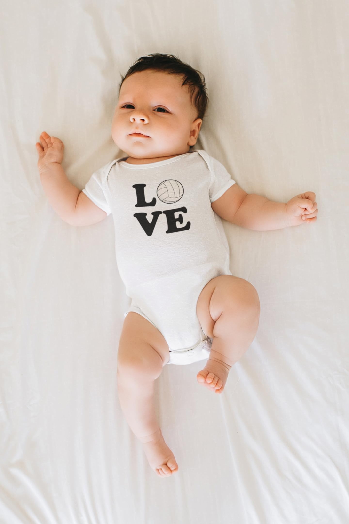 Volleyball Love Team Player Cute Fan Infant Bodysuit for Baby - Black 6 Months | Perfect for Game Day, Sports Events & Family Photos