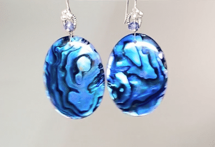 Blue Abalone Statement Dangle Earrings - Sterling Silver Jewelry for Women - Perfect for Parties, Weddings & Special Occasions