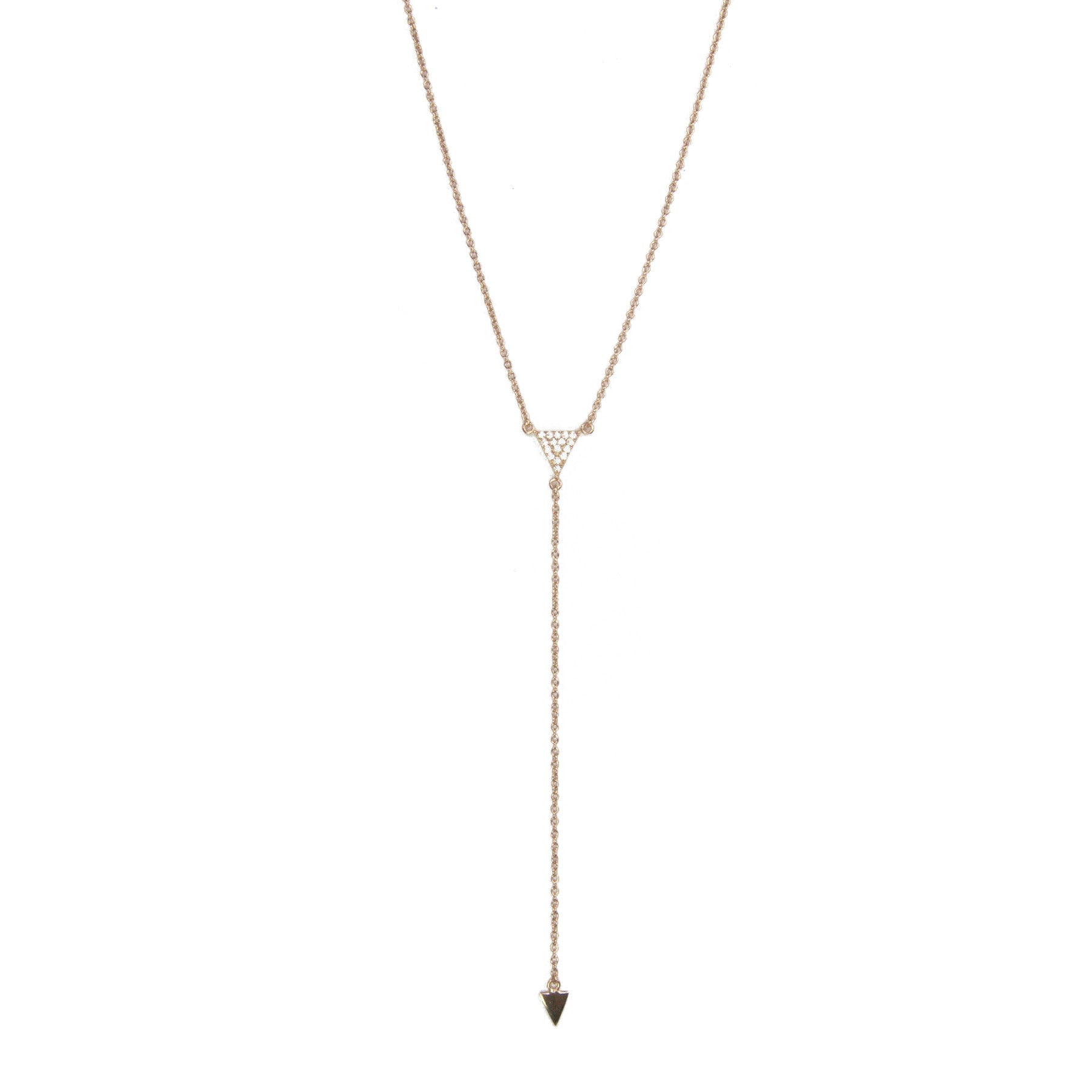 Sparkle Triangle Lariat Necklace - Elegant Gold Layered Chain for Women | Perfect for Date Night, Party & Special Occasions