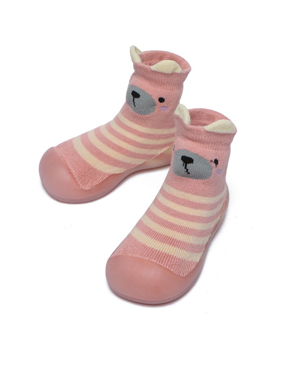 Non-Slip Baby Walking Sock Booties with Grips - Soft Cotton Infant Socks for First Steps & Indoor Play - Perfect for Crawling, Learning to Walk & Cold Floors