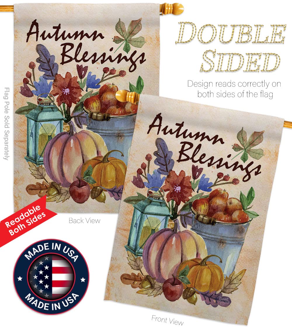 Autumn Blessings Vertical Flags Kit - House & Garden Decor for Fall Harvest