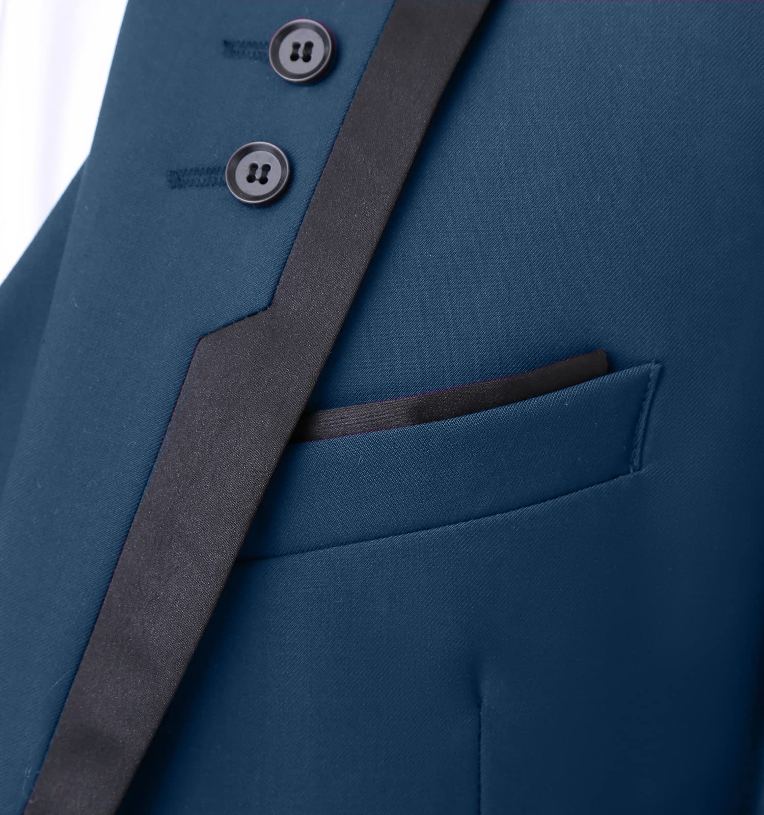 GATMSTZ Men's Slim Fit 3-Piece Business Suit Set - Blue One Button Blazer, Vest & Formal Pants for Office, Wedding & Professional Events