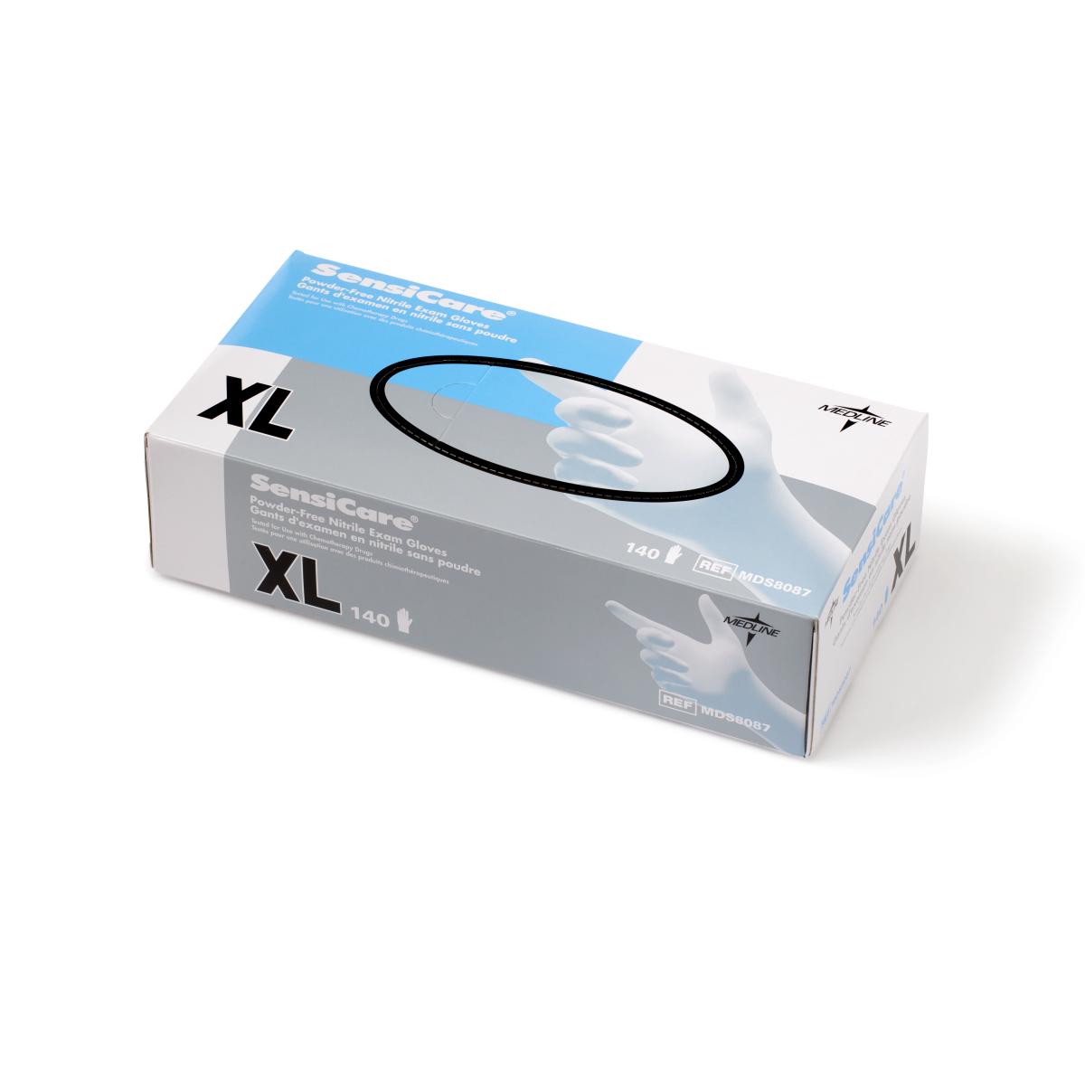 SensiCare Powder-Free Nitrile Exam Gloves - Latex-Free, Disposable Medical Gloves for Healthcare, Tattoo & Food Handling - 100/Box (Medium)