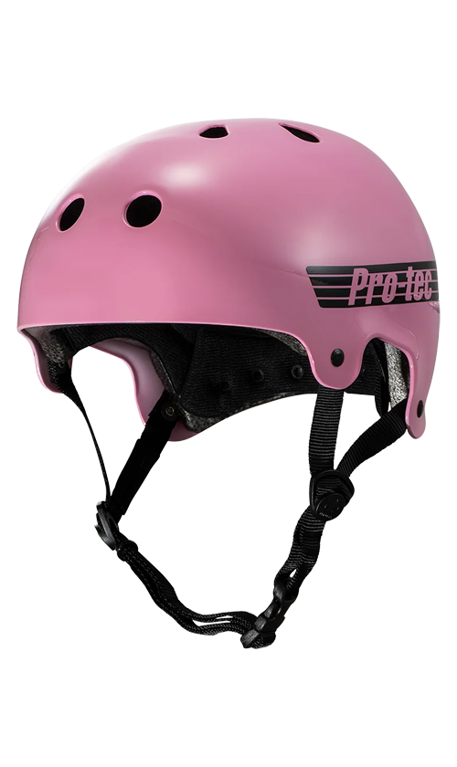 Pro Tec Old School Certified Skateboard Helmet - Gloss Pink - Safety Gear for Skateboarding, Cycling & Scooters - Perfect for Kids & Adults